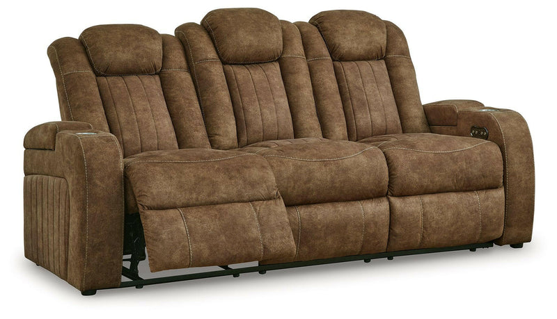 Wolfridge - Brindle - Power Reclining Sofa With Adj Headrest.