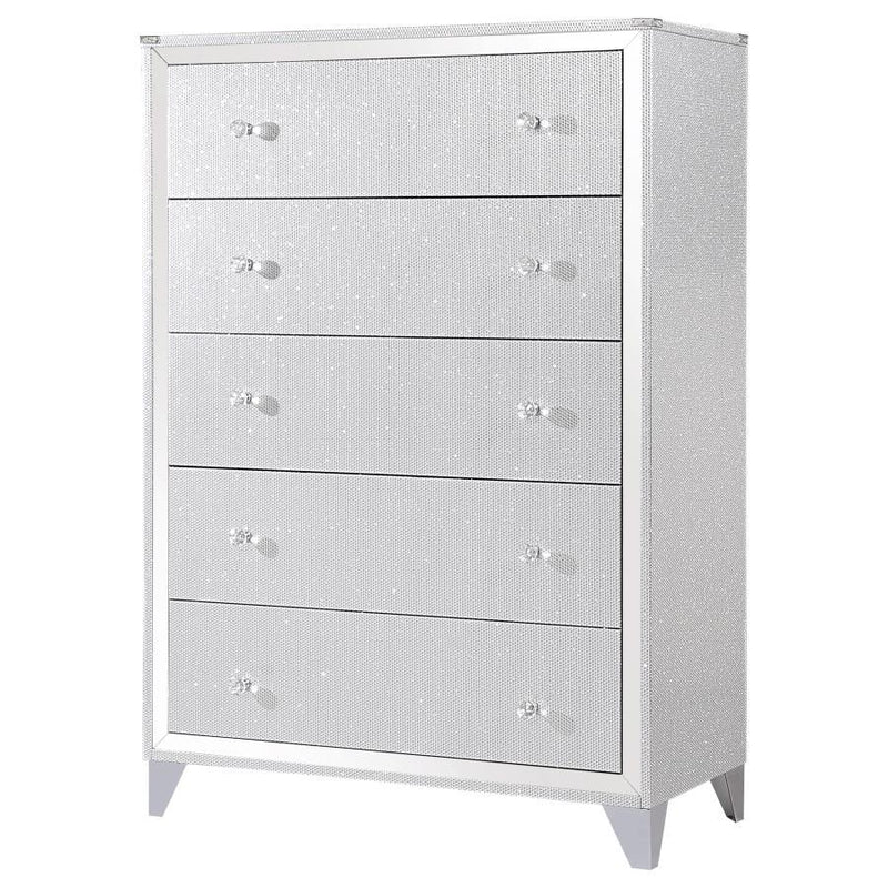 Larue - 5-Drawer Chest - Silver