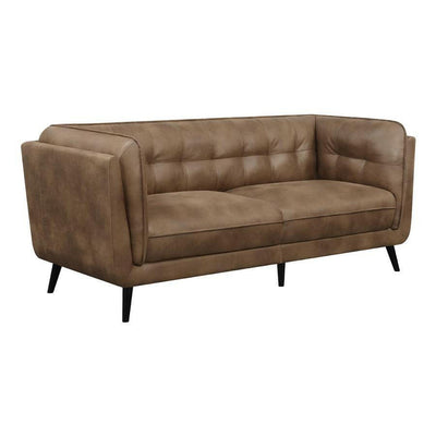 Thatcher - Upholstered Button Tufted Sofa - Brown - Grand Furniture GA