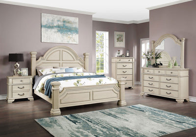 Pamphilos - California King Bed - Antique White.