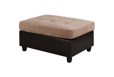 Milano - Ottoman - Camel Champion & Espresso PU - Grand Furniture GA