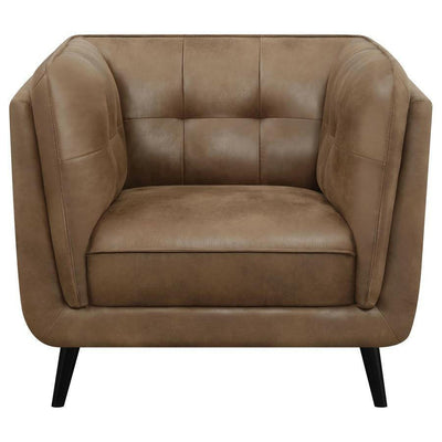 Thatcher - Upholstered Button Tufted Chair - Brown - Grand Furniture GA