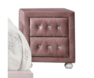 Reggie - Nightstand - Pink Fabric - Grand Furniture GA