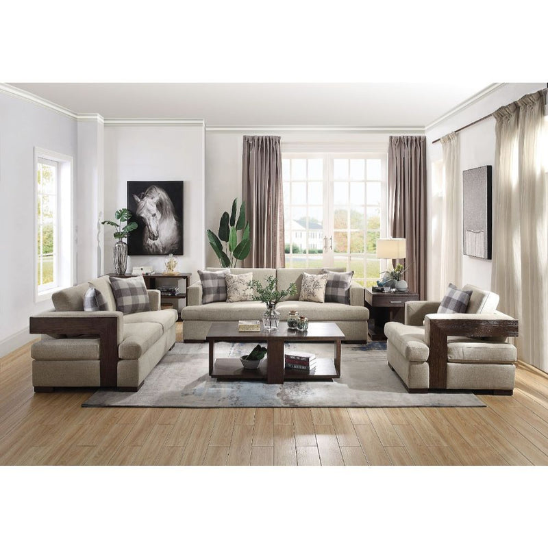 Niamey - Sofa - Fabric & Walnut - Grand Furniture GA