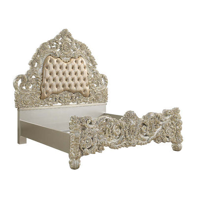 Sorina - Eastern King Bed - PU & Antique Gold Finish - Grand Furniture GA