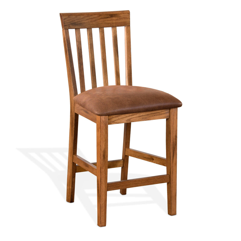 Sedona - Slatback Barstool With Wood Seat - Rustic Oak.