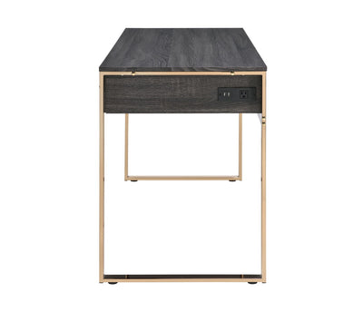 Perle - Vanity Desk - Champagne Gold & Black Finish - Grand Furniture GA