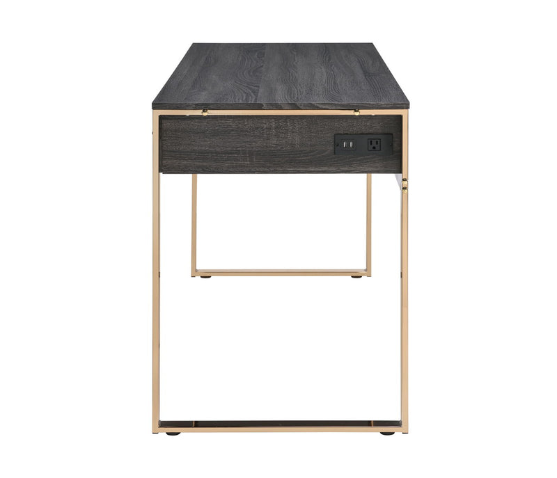 Perle - Vanity Desk - Champagne Gold & Black Finish - Grand Furniture GA