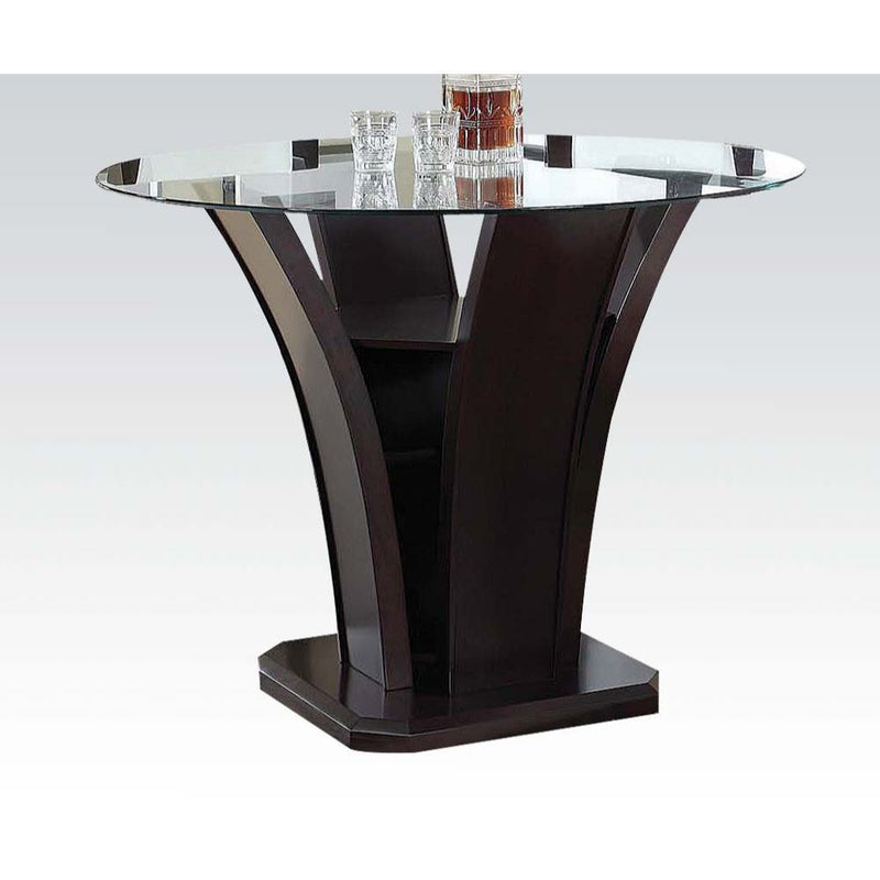 Malik - Counter Height Table - Espresso & Clear Glass - Grand Furniture GA