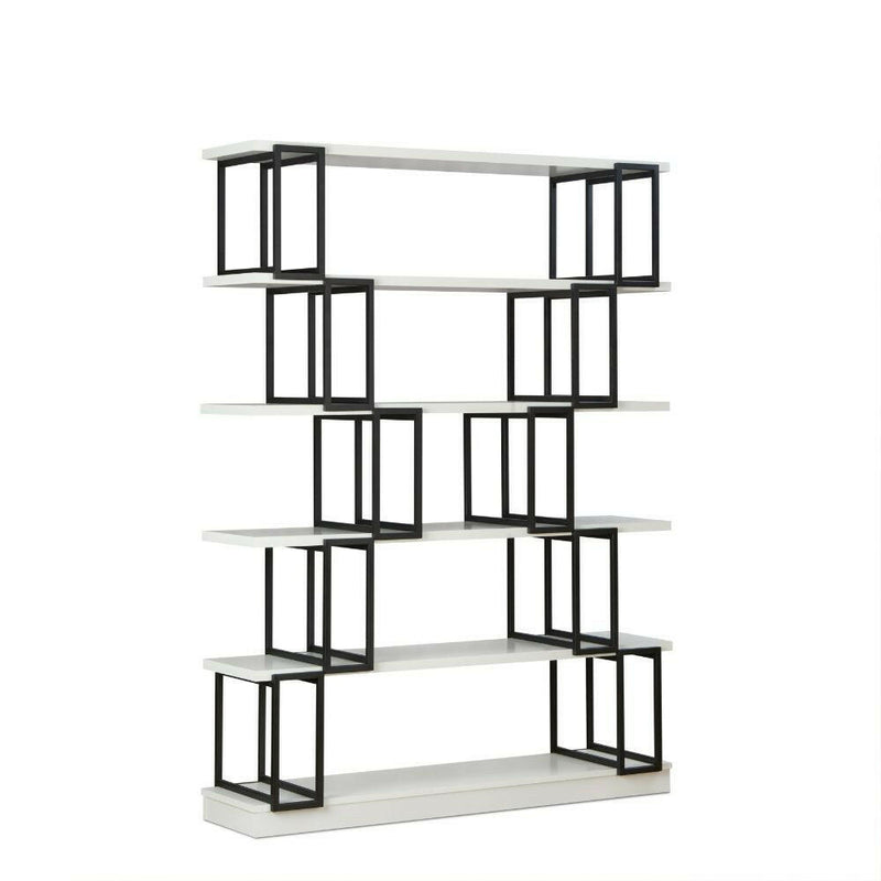 Verne - Bookshelf - White & Black - Grand Furniture GA