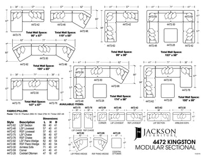 Kingston Modular Sectional - LSF Section - Pewter - 40"