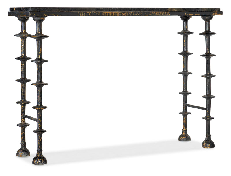 Melange - Darcie Stone Top Hall Console - Black