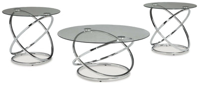 Hollynyx - Chrome Finish - Occasional Table Set (Set of 3).