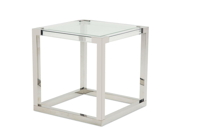 State St. - Square End Table - Stainless Steel.