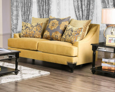 Viscontti - Loveseat - Gold / Gray - Grand Furniture GA