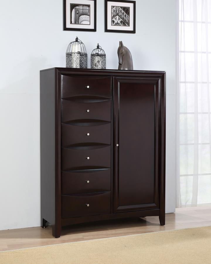 Phoenix - 6-Drawer Door Chest - Deep Cappuccino