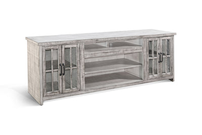 Media - Console With Fireplace Option - Gray, Dark.