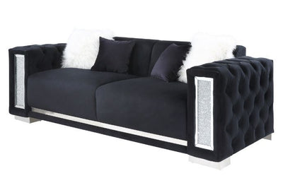 Trislar - Sofa - Black Velvet - 33" - Grand Furniture GA