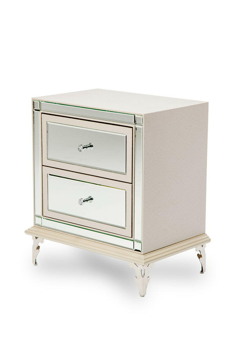 Hollywood Loft - Upholstered Nightstand - Frost.