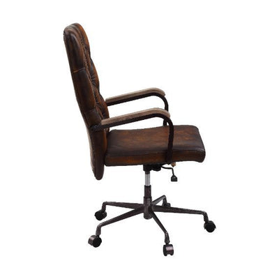 Noknas - Office Chair - Brown Lether - Grand Furniture GA