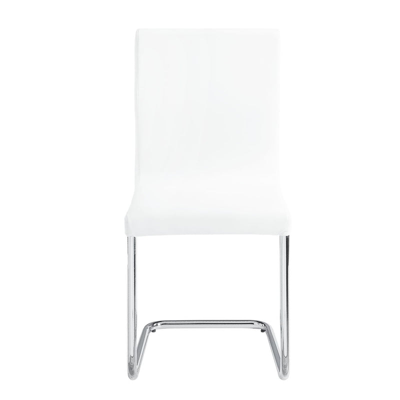 Palton - Side Chair (Set of 2) - White PU & Chrome Finish - Grand Furniture GA