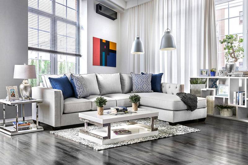 Ornella - Sectional - Light Gray / Blue - Grand Furniture GA