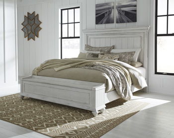 Kanwyn - Whitewash - Queen Storage Footboard