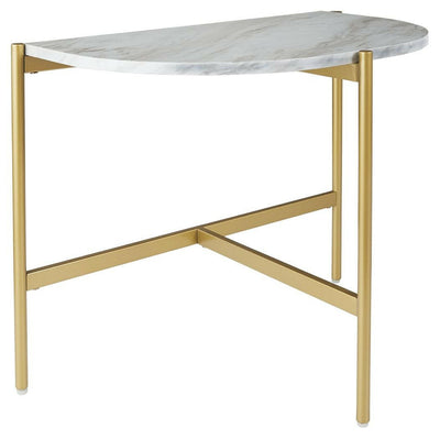 Wynora - White / Gold - Chair Side End Table.