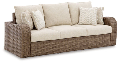 Sandy Bloom - Beige - Sofa With Cushion.