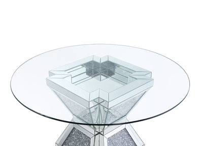 Noralie - Dining Table - Clear Glass, Mirrored & Faux Diamonds - 31" - Grand Furniture GA