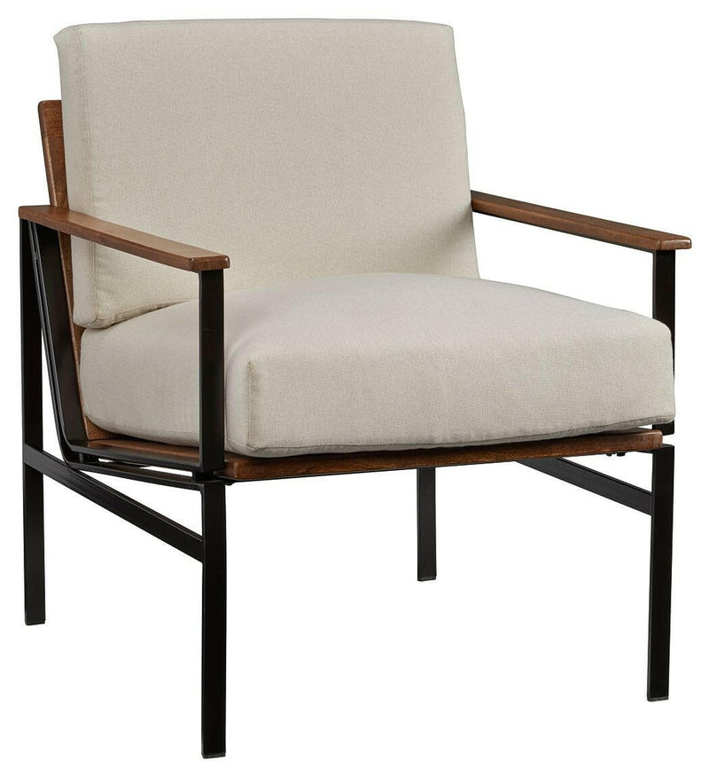 Tilden - Ivory / Brown - Accent Chair.