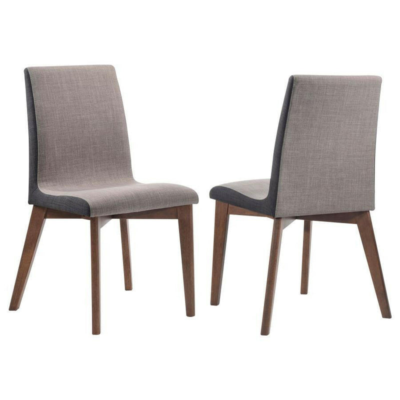 Redbridge - Upholstered Side Chairs (Set of 2) - Grey and Natural Walnut.