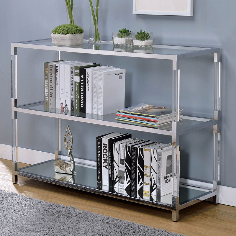 Ludvig - Sofa Table - Chrome / Clear - Grand Furniture GA