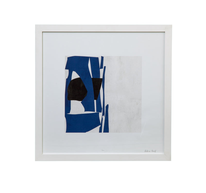 Moon Adrift V - Framed Art - Blue