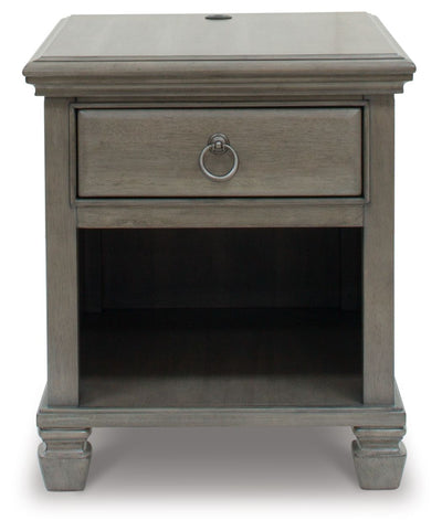 Lexorne - Gray - Rectangular End Table