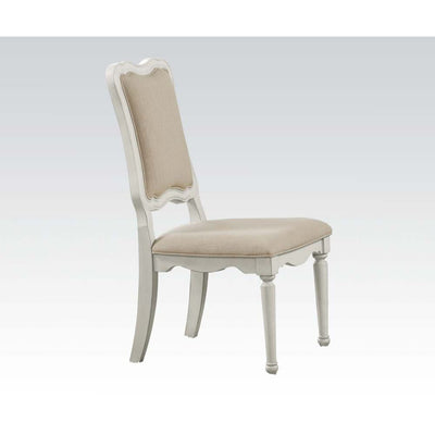 Morre - Chair - Beige Linen & Antique White - Grand Furniture GA