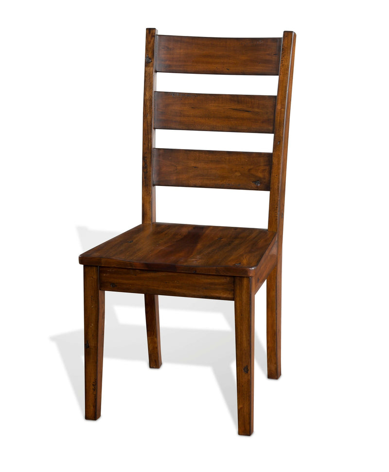 Tuscany - 40" Ladderback Chair With Wood Seat - Dark Brown.