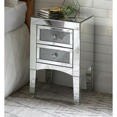 Nowles - Accent Table - Mirrored & Faux Stones - 24" - Grand Furniture GA