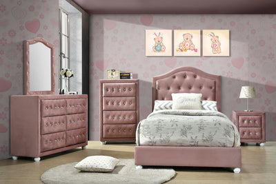 Reggie - Mirror - Pink Fabric - Grand Furniture GA