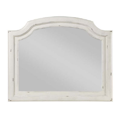 Jaqueline - Mirror - Light Gray Linen & Antique White Finish - Grand Furniture GA