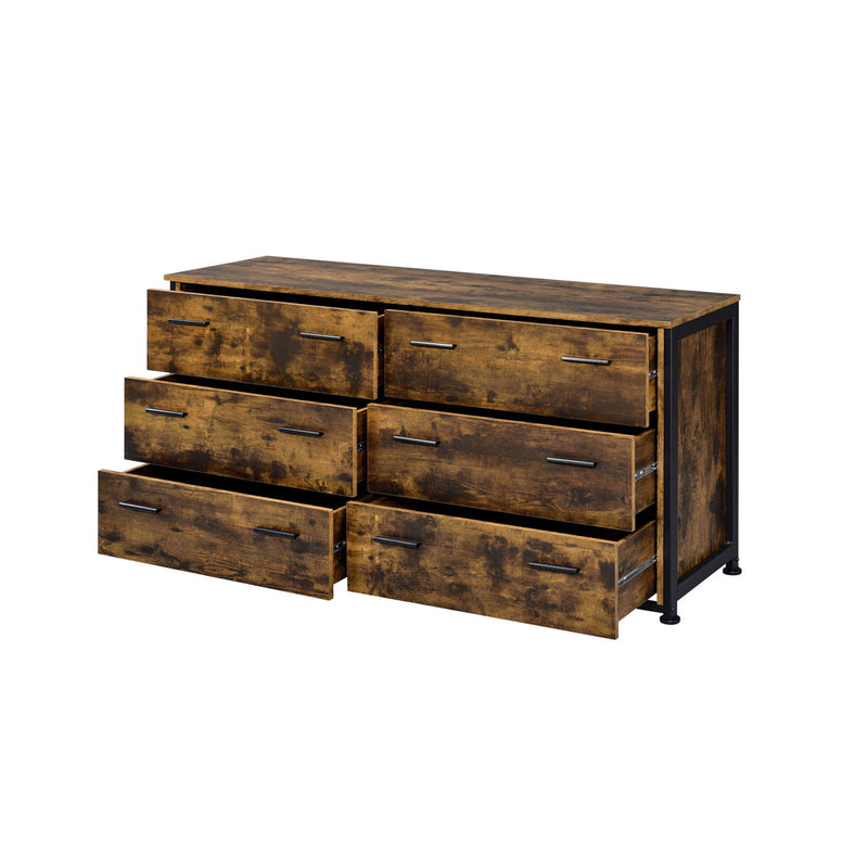 Juvanth - Dresser - Rustic Oak & Black Finish - Grand Furniture GA