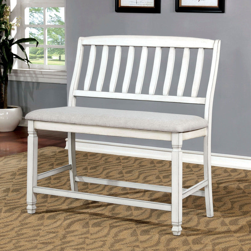 Kaliyah - Counter Height Bench - Antique White - Grand Furniture GA