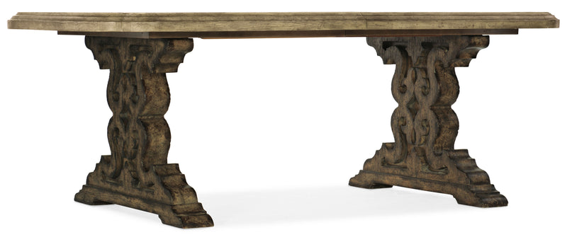 La Grange - Le Vieux 86" Double Pedestal Table With 2-18" Leaves