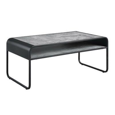 Raziela - Coffee Table - Concrete Gray & Black Finish - Grand Furniture GA