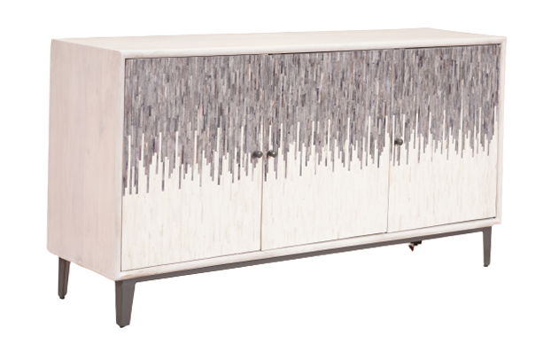 Pascal - Three Door Credenza - Kai Gray / White Bone Inlay