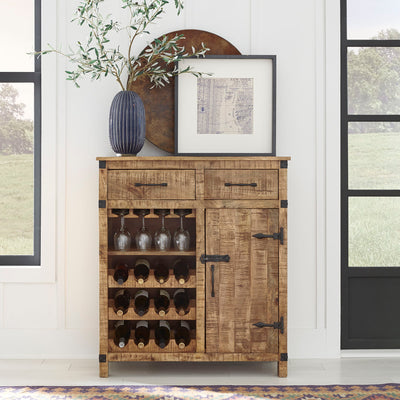 Emerson - Wine Accent Cabinet - Light Brown.