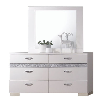 Naima II - Mirror - White High Gloss - Grand Furniture GA