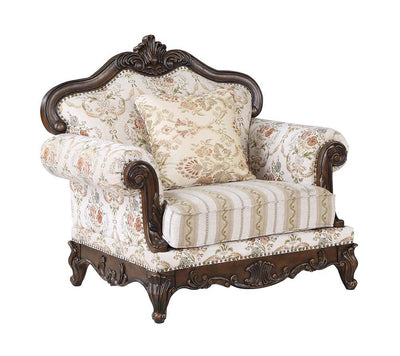 Nayla - Chair - Pattern Fabric & Walnut Finish - Grand Furniture GA