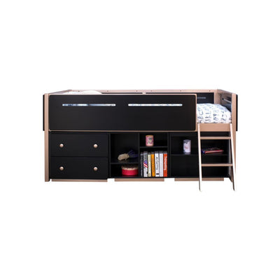 Prescott - Bookshelf - Black & Rose-Gold - 22" - Grand Furniture GA