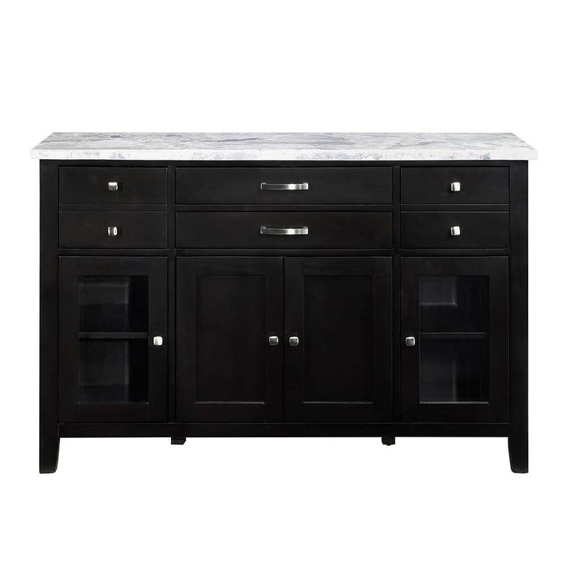 Hussein - Server With Marble Top - Marble & Black Finish - Grand Furniture GA